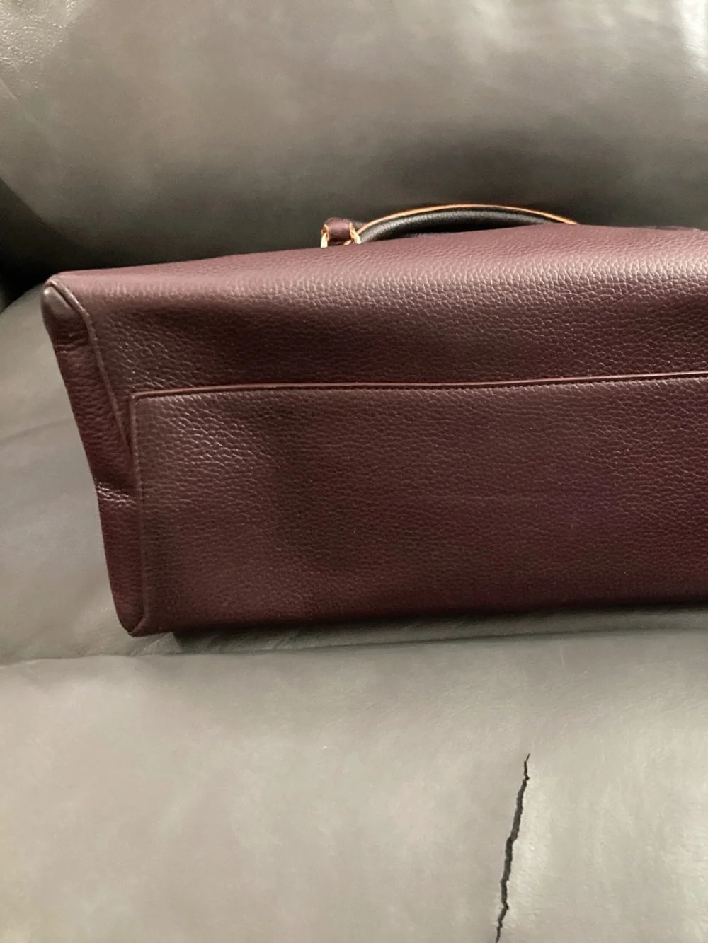 Coach Burgundy and Tan Leather Crossbody Satchel